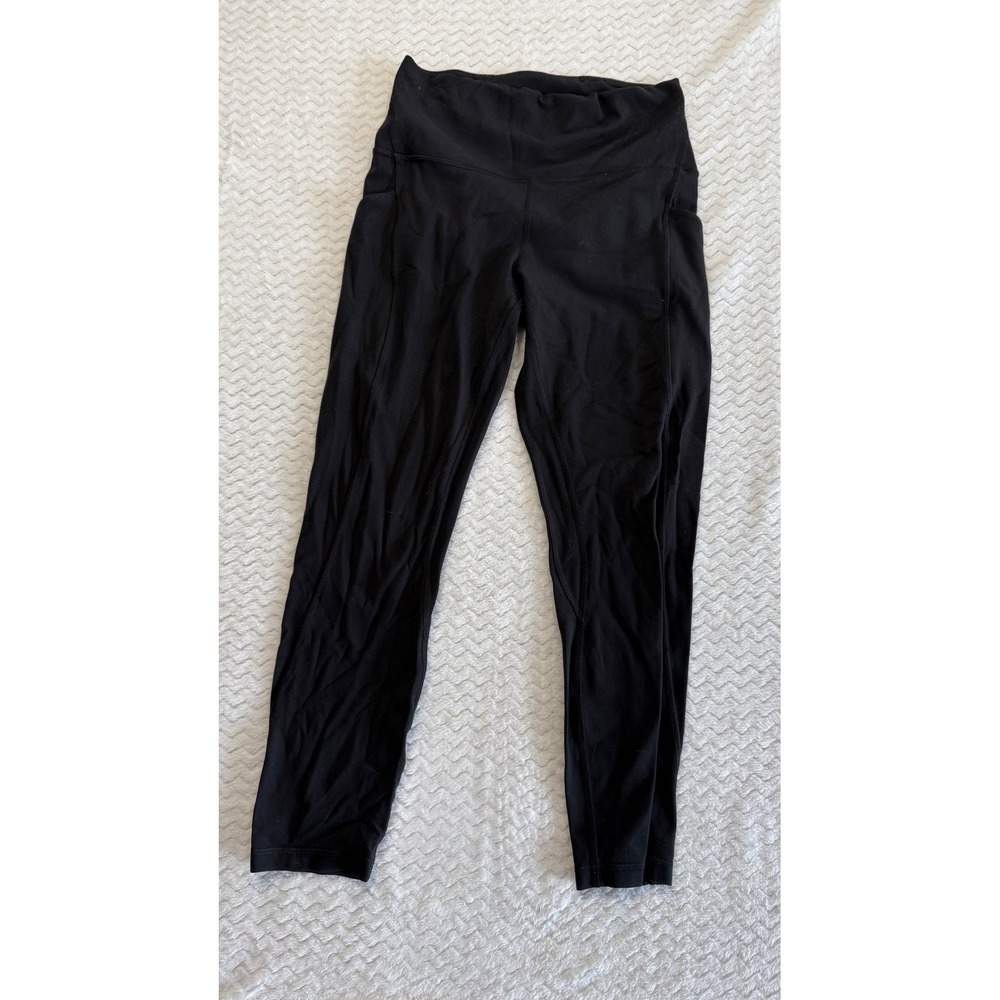 Lululemon align High-Rise pockets 23 Black Leggings LW6BKKS Size 8